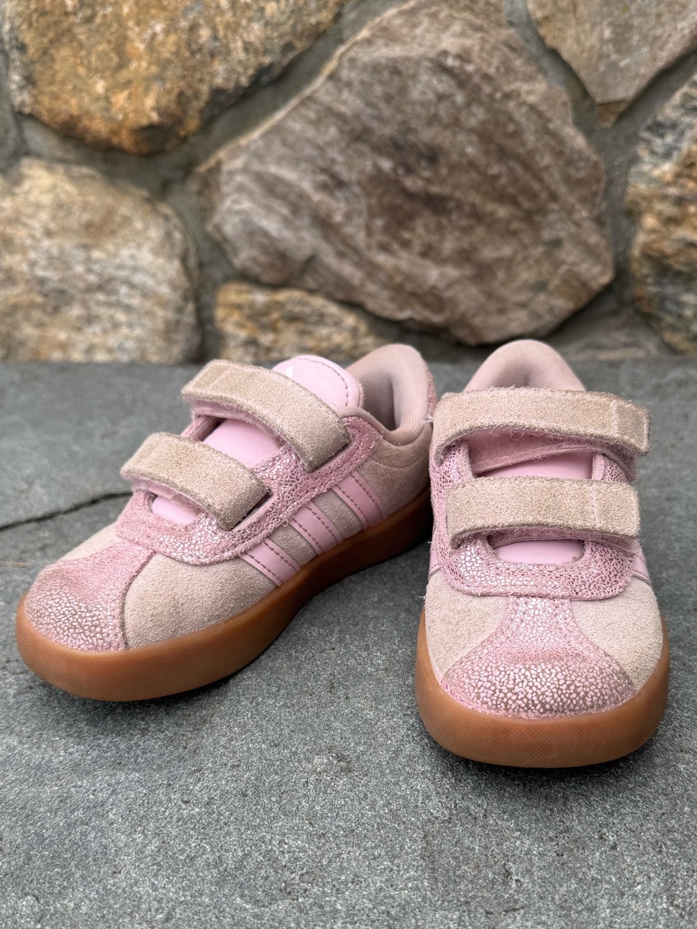 adidas Pink Little Kid Girls VL Court 3.0 Sneakers